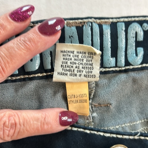 Hydraulic “Addison” Super Skinny Embellished Whiskered Black Jeans. Size 17/18 - Picture 11 of 16